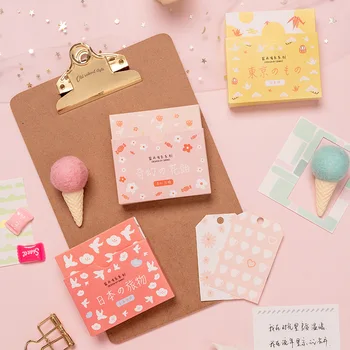 

Kawaii Fresh Artistic Cute Girl Sticky Notes Memo Pad Flake Sticker Offce School Supplies Student Stationery