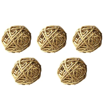 

5 Pcs Sepak Takraw Gold and Silver Ball Decoration Christmas Wedding Decoration Golden Silver Sepak Takraw Bird Toys