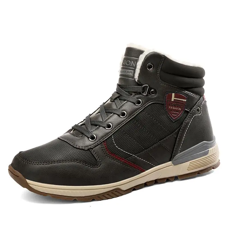 

New Men's Boots High Quality Plush Keep Warm Ankle Boots Snow Boots Warm Fur Mens Shoes Winter Sneakers Boots Size 39-46