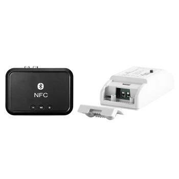 

1 Pcs Nfc Bluetooth Stereo o Receiver Adapter & 1 Pcs Smart Wireless Remote Switch DIY Timer Controller Module Work