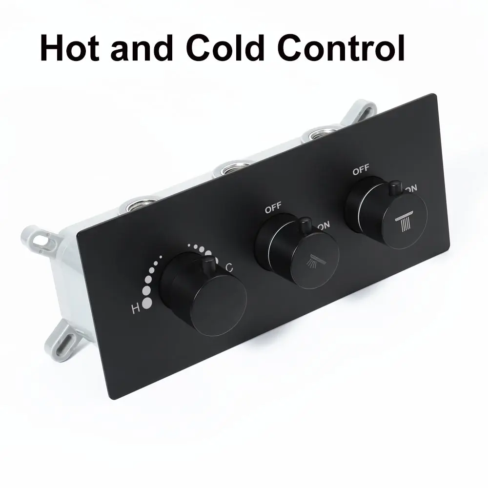 Термостатический контроллер, смесители для душа, латунный душевой кран для ванной комнаты, холодная и горячая душевая арматура для душа - Цвет: Hot and Cold Control