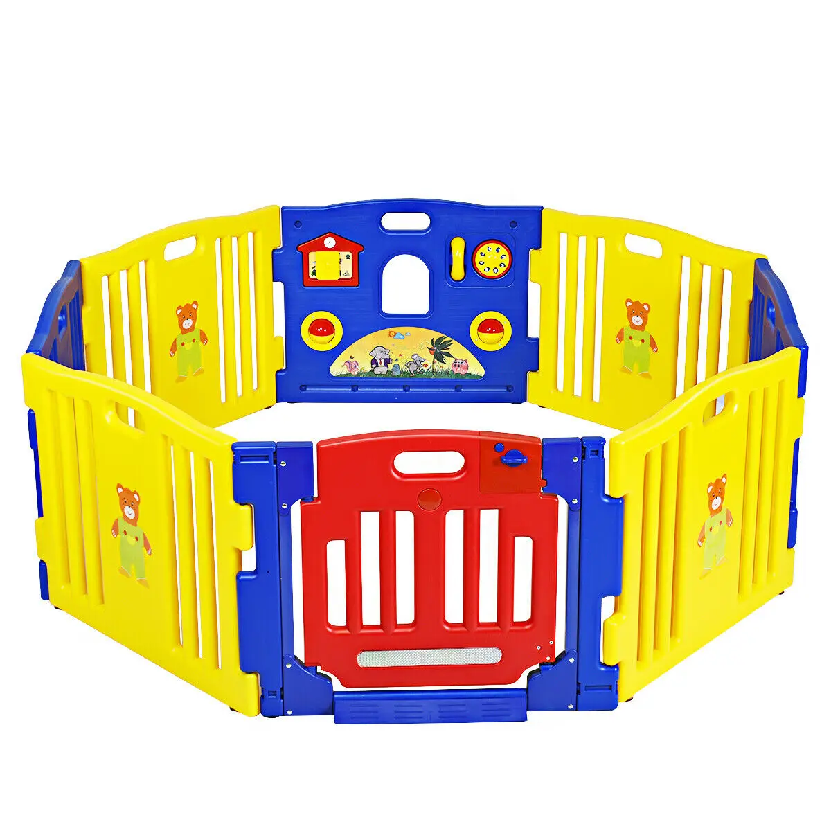 

Baby Playpen Kids 8 Panel Safety Play Center Yard Home Indoor Outdoor Pen BB4211