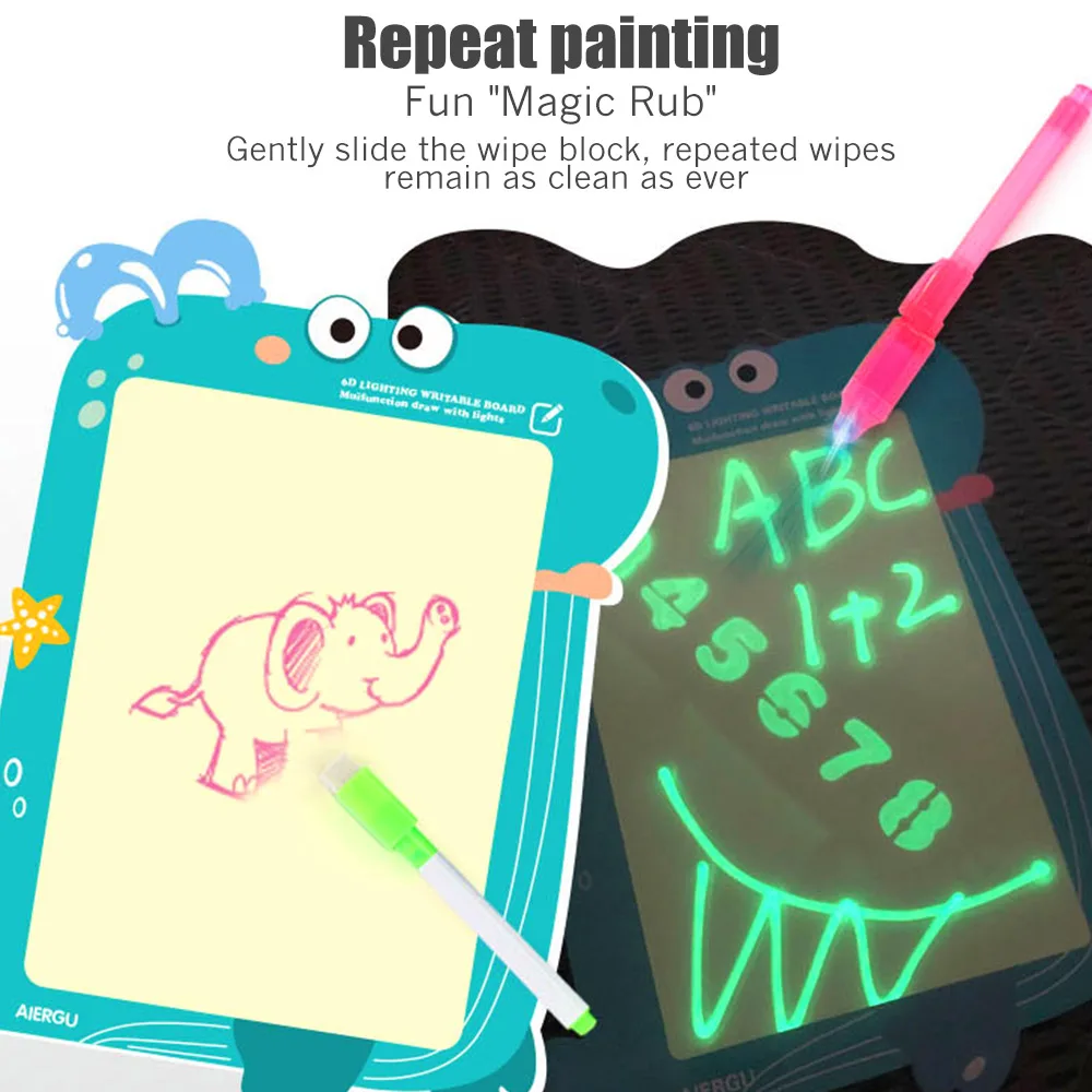 A3 многофункциональная 2 в 1 флуоресцентная доска для рисования, рисования, эскиза, рукописного письма, детское светящееся волшебное граффити - Цвет: Whale