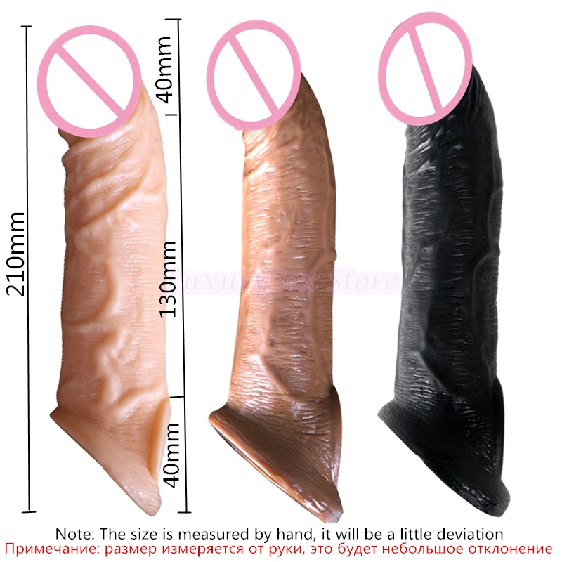 Reusable Penis Sleeve Extender Realistic Penis Condom Silicone Extension Sex Toy for Men Cock Enlarger Condom Sheath Delay 6 Reusable Penis Sleeve Extender Realistic Penis Condom Silicone Extension Sex Toy for Men Cock Enlarger Condom Sheath Delay 6