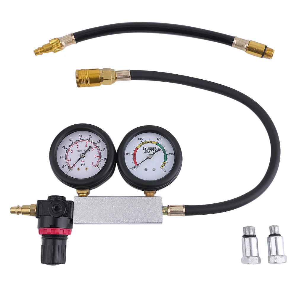 

Universal Automobile Cylinder Leak Tester Compression Leakage Detector Kit Set Car Petrol Engine Gauge Tool Sets