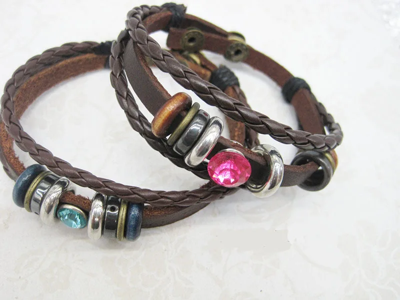 SMB006 черный/коричневый цвет браслеты викингов для женщин повседневные регулируемые модные украшения, подарки, аксессуары Bijoux Унисекс Браслет