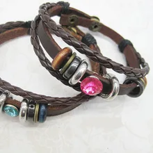 SMB006 черный/коричневый цвет браслеты викингов для женщин повседневные регулируемые модные украшения, подарки, аксессуары Bijoux Унисекс Браслет