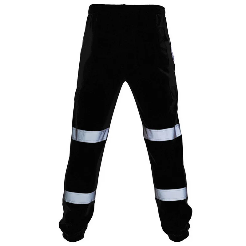Мужские брюки с принтом, высокоотражающие комбинезоны, высокая видимость, безопасные рабочие штаны, спортивные штаны, брюки для бега