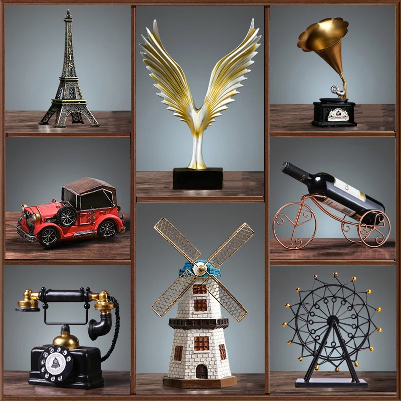 Креативная ностальгическая винтажная мебель фигурки из смолы поделки украшение