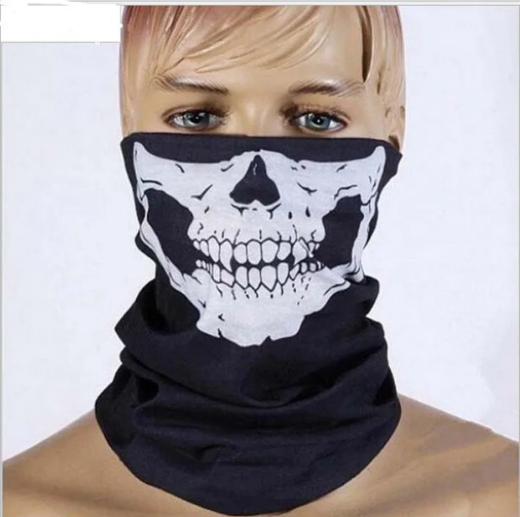 

Seamless Multi-functional Magic Headscarf Flexible Mask Warm Wai Bo Halloween Props Skull Headscarf