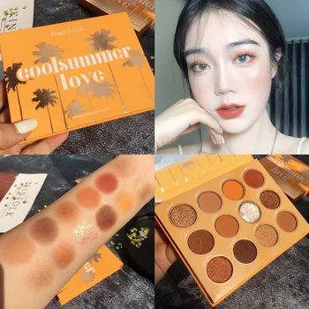 

California Love Twelve Color Eyeshadow Compact INS Super Fire Pumpkin Earth Color Pearly Lustre Sequin Potato Mash Beginners