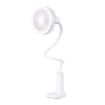 

Rechargeable Flexible USB Fan with LED light 2 Speed Adjustable Air Cooling Clip Fan for Camping Hiking BBQ Home Office
