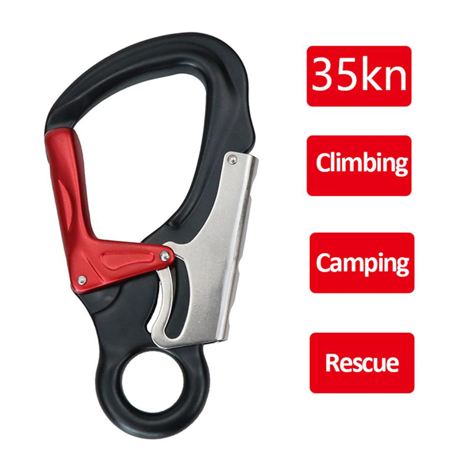 35KN Climbing Carabiner, High Strength Dual Locking Carabiner Clip, D-ring Lock Hook for Climbing, Hammocks, Rappelling