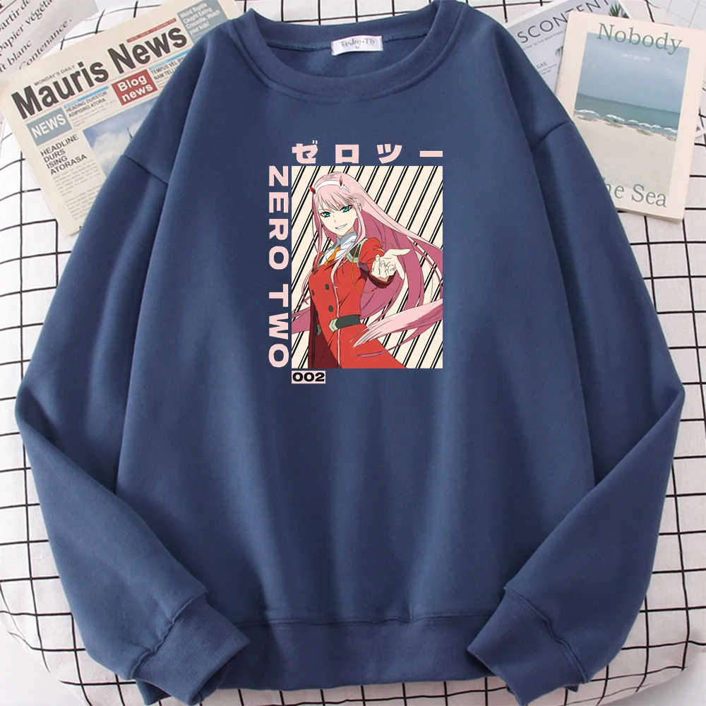 

Women Sweatshirt Anime Darling In The Franxx Zero Two Print Long Sleeve Famale Oversize Loose Casual O-Neck Harajukua Kawaii Top