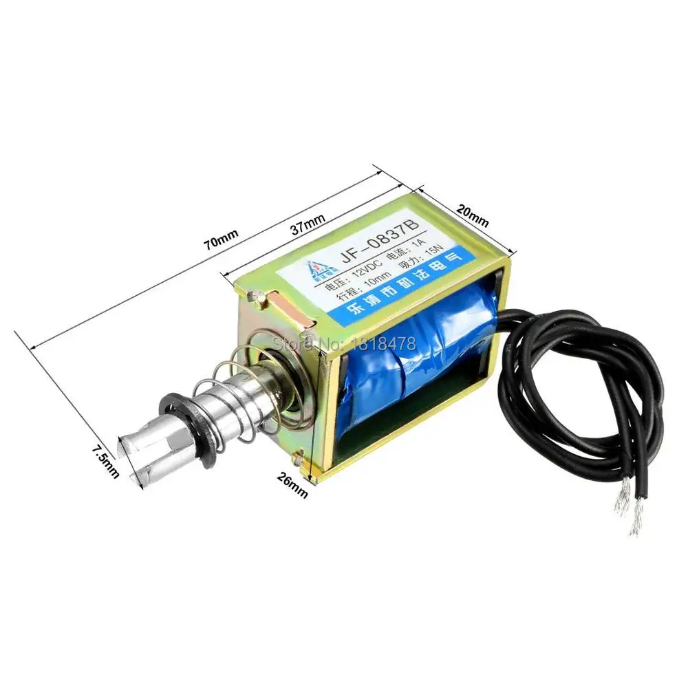 JF 0837B DC6V 12V 24V Pull Push Type линейный Электромагнит движения DC24V 1A 24W 15N 10mm| |