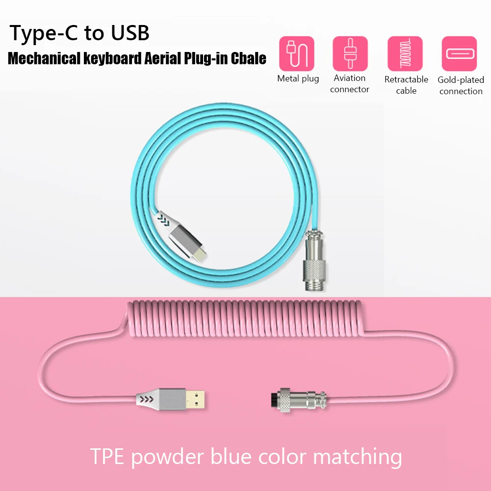 Oryginalny typ C kabel USB klawiatura mechaniczna spirala 1.7M niestandardowy kabel do gier zwijany Aviator kabel do transmisji danych zatyczka powietrzna 3 Oryginalny typ C kabel USB klawiatura mechaniczna spirala 1.7M niestandardowy kabel do gier zwijany Aviator kabel do transmisji danych zatyczka powietrzna 3