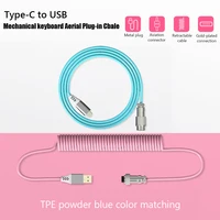 Oryginalny typ C kabel USB klawiatura mechaniczna spirala 1.7M niestandardowy kabel do gier zwijany Aviator kabel do transmisji danych zatyczka powietrzna 3