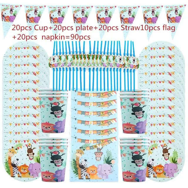 Safari Party Cartoon Animal Gift Bag Tableware For Baby Shower Birthday Jungle Party Supply Souvenir Bag Kid Boys Favor Birthday staples bubble wrap Gift Bags & Boxes