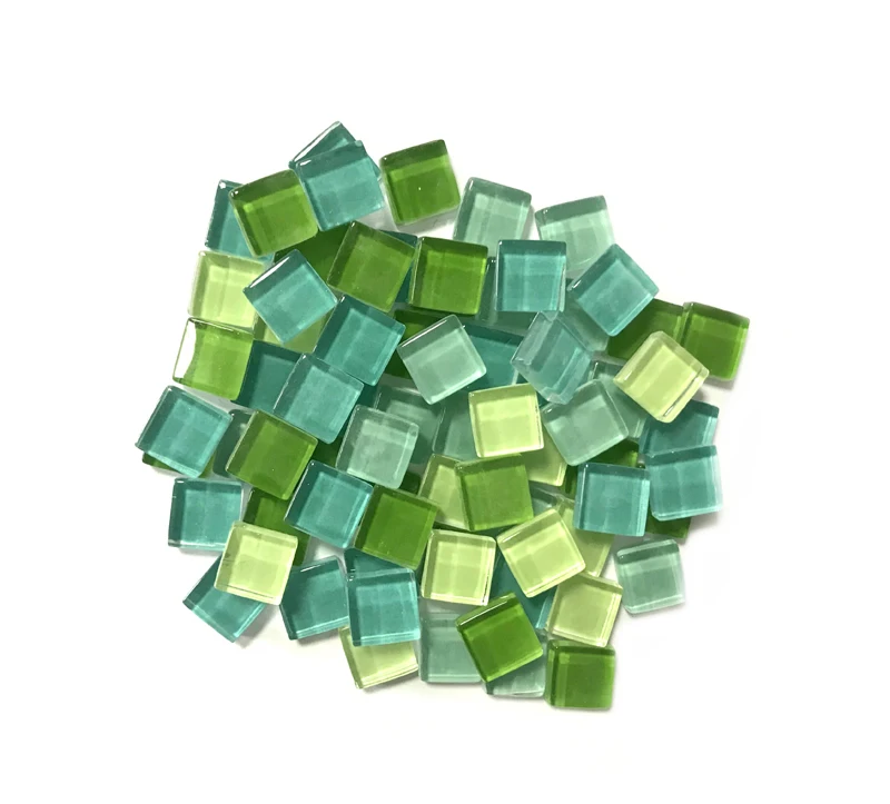 100g(About 100pcs) 1cm Multi Colors Square Glass Tiles For DIY Crafts Supplier Making Tiles Fashion Home Decoration GYH