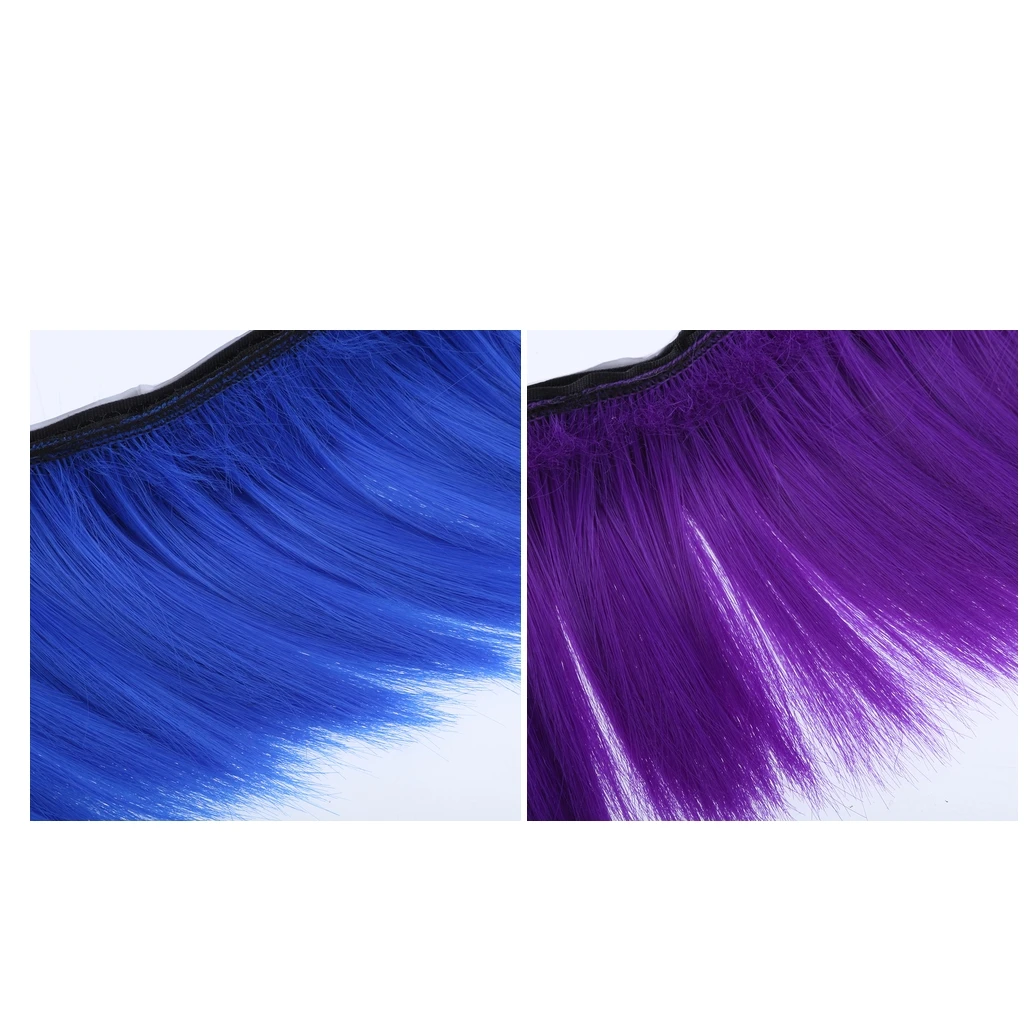 Perfeclan 2x Motorbike Skinhead Wig Punk Helmet Mohawk Wig Costume Hairpiece
