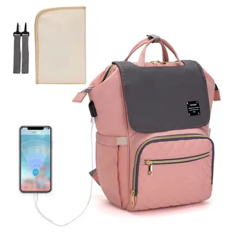 

Lequeen USB Mommy Nappy Changing Bag Large Capacity Diaper Bag Backpack Baby Nursing Stroller Organizer Maternity Bag for mom