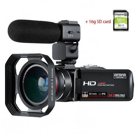 Bundle A Видеокамера Камера Full HD 1080P 30FPS ORDRO Z20 3," ips сенсорный цифровой Wi-Fi Камера с микрофоном Широкий формат объектива - Цвет: Bundle A
