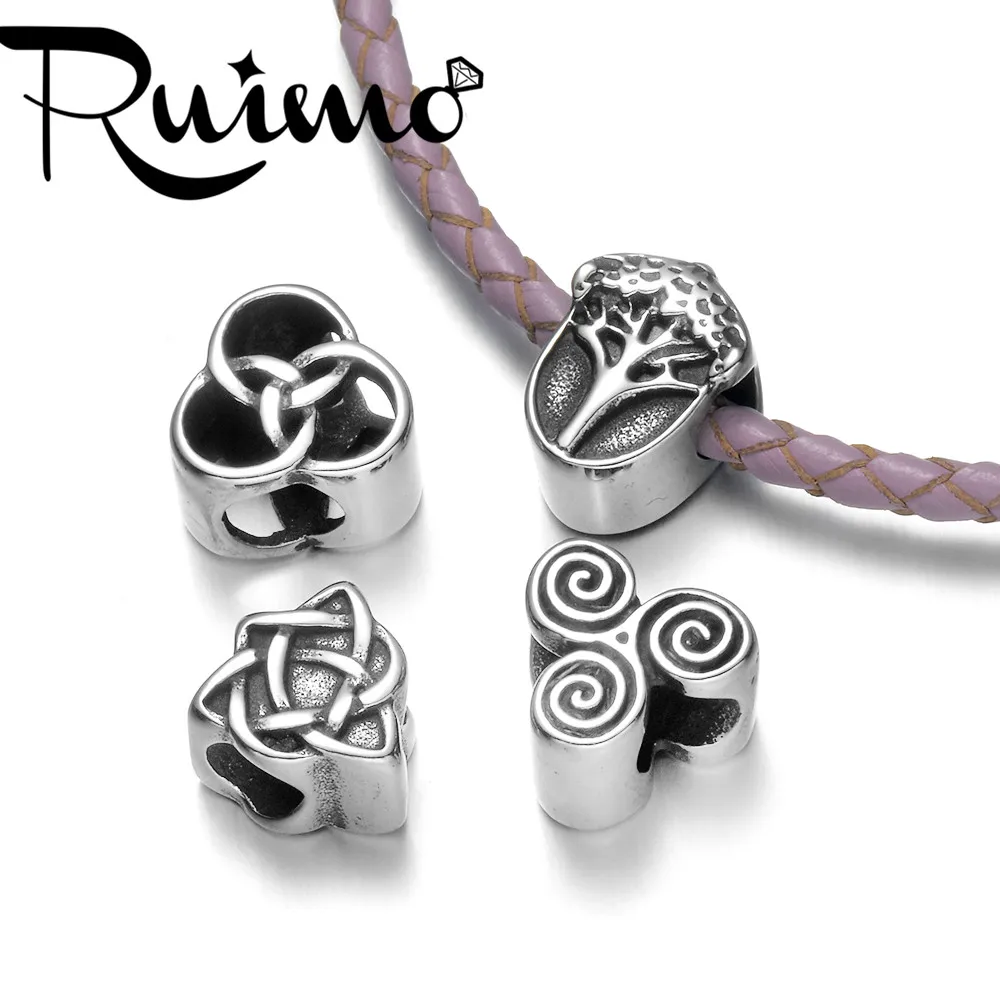 RUIMO Celtics Beads 5 мм нержавеющая сталь тибетские металлические бусины для DIY