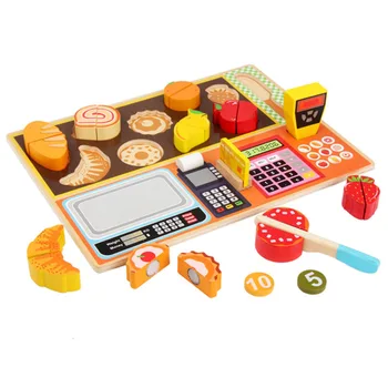 

Montessori Early Educational Toy Wooden Kitchen Cutting Fruit Vegetable Toy wooden toys gift toys for children