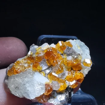 

9.1g.Rare natural garnet crystal hexagonal point feldspar mica brass multi mineral crystal symbiotic halo energy healing