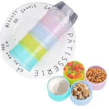 Коробка для хранения порошка для младенцев, коробки для хранения порошка для молока, 4 слоя, Детские съемные чехлы для хранения, переносные детские чашки для кормления