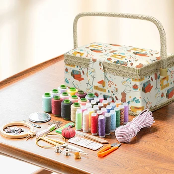 

Organizer DIY Storage Basket Cloth Needle Storage Basket Sewing Tools Knitting Needles Yarn Thread Tote Sewing Tool Accessories