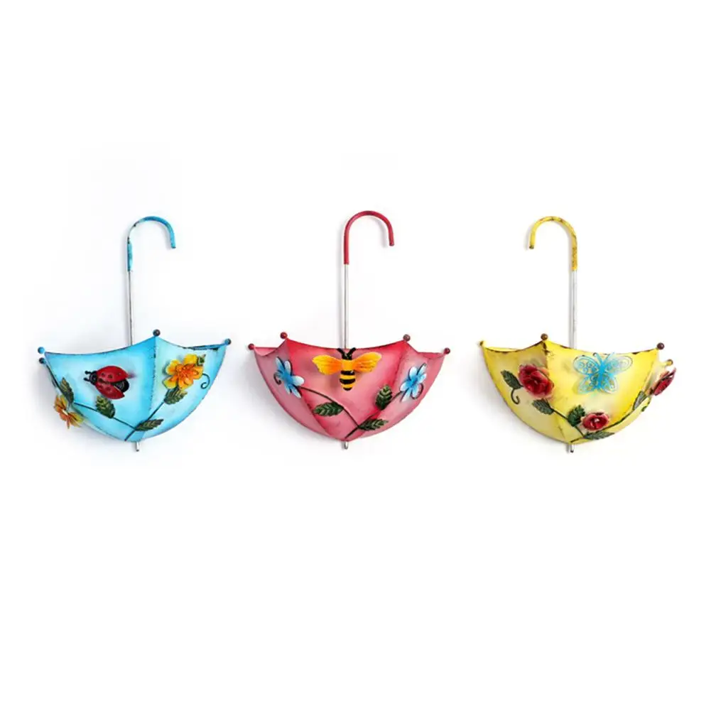 

Metal Umbrella Hanging Flower Machine Handmade Inspirational Wall Decoration Home Garden Office Wall Decoration