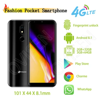 

Unlocked Pocket Cellphones Fingerprint Unlock android 8.1 MT6739 Quad Core 4G smartphone Play Store