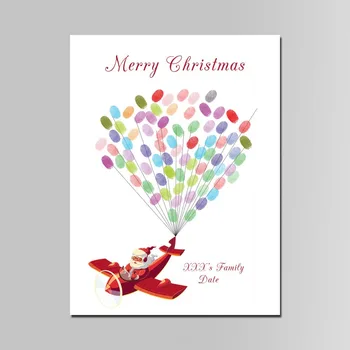 

Personalized Christmas Signature Guest Books Fingerprint Tree Party Guest Book Party DIY Fingerprint Painting Christmas Decor