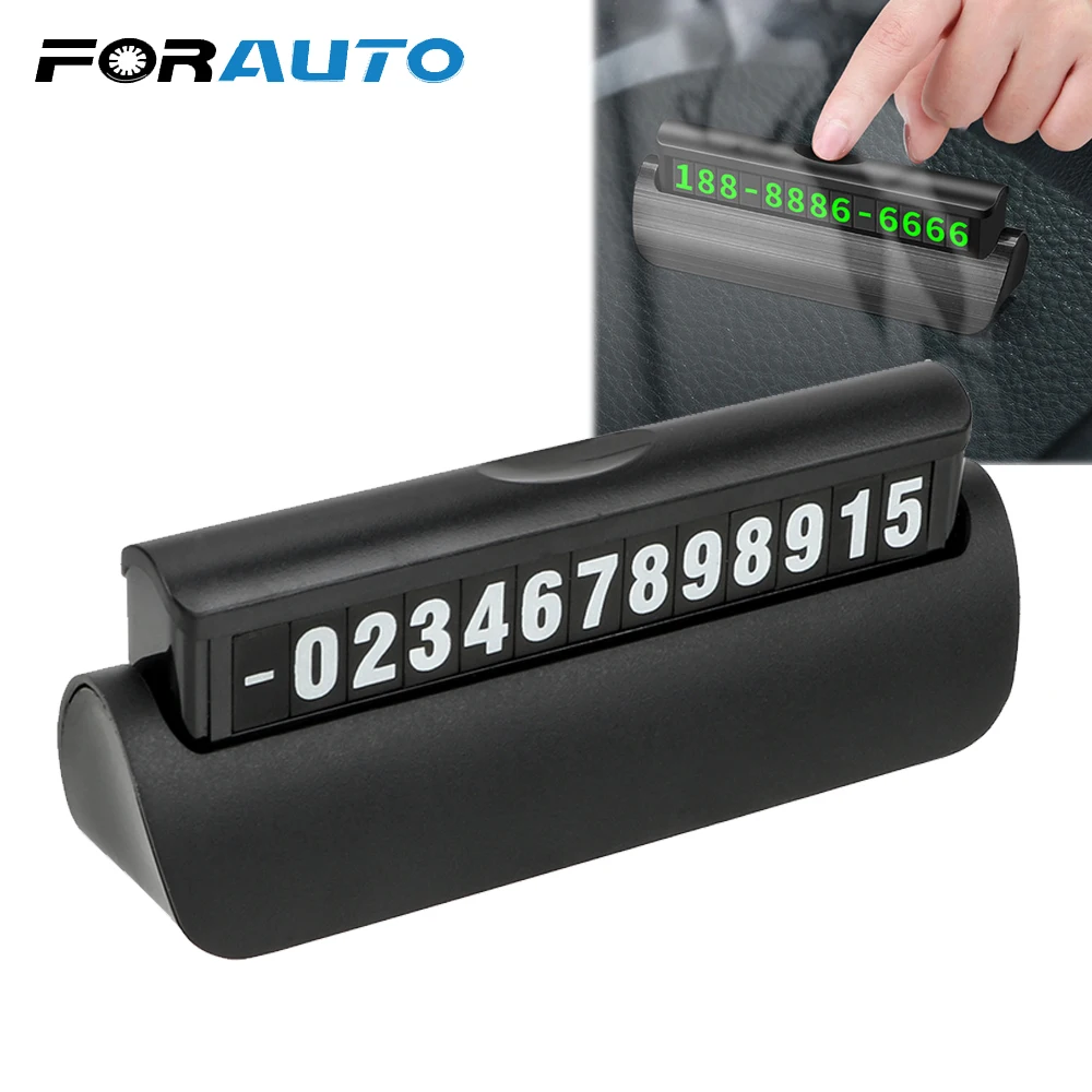 

FORAUTO Luminous Car Temporary Parking Card Hidden Magnetic Adsorption Phone Number Plate Car Sticker Universal Car-Styling