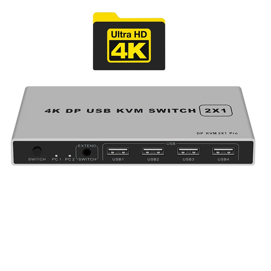 8k Usb-c Kvm Switch Dp1.4 2usb-c 2pc Input 1 Displayport Output 8k Kvm  8k@60hz 4k@144hz 2 In 4out Sharing Mouse Keyboard Printer - Pc Video  Control Module - AliExpress