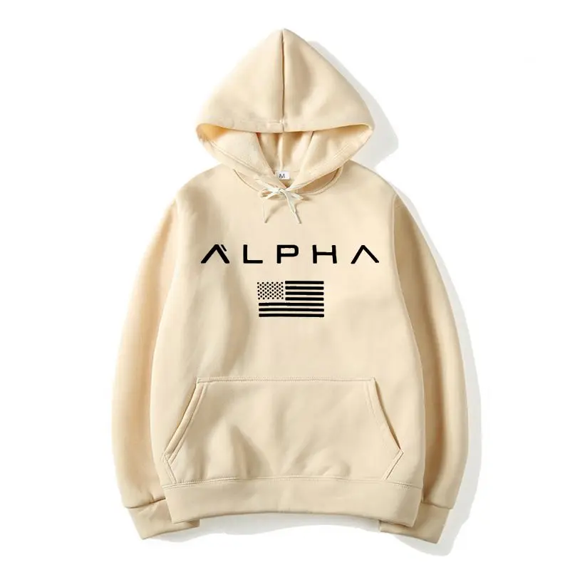 Осень новое поступление высокая Alpha Industries спортивная одежда с принтами Мужская толстовка хип-хоп мужской пуловер с капюшоном одежда с капюшоном