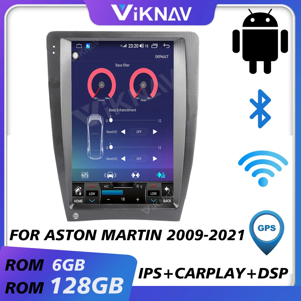 

car gps navigation multimedia video player for Aston Martin 2009-2021 android auto radio car audio tape recorder touch screen