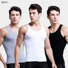 BJHG мужское хлопковое однотонное бесшовное нижнее белье, майки, брендовая одежда, мужская безрукавка, жилет, Удобная майка
