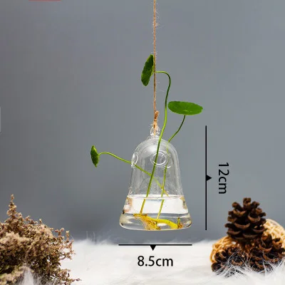 Eroupen Висячие емкости для гидропоники прозрачная стеклянная ваза конус ваза Скандинавская Цветочная ваза комнатное Садоводство украшение дома бутылка - Цвет: Bell