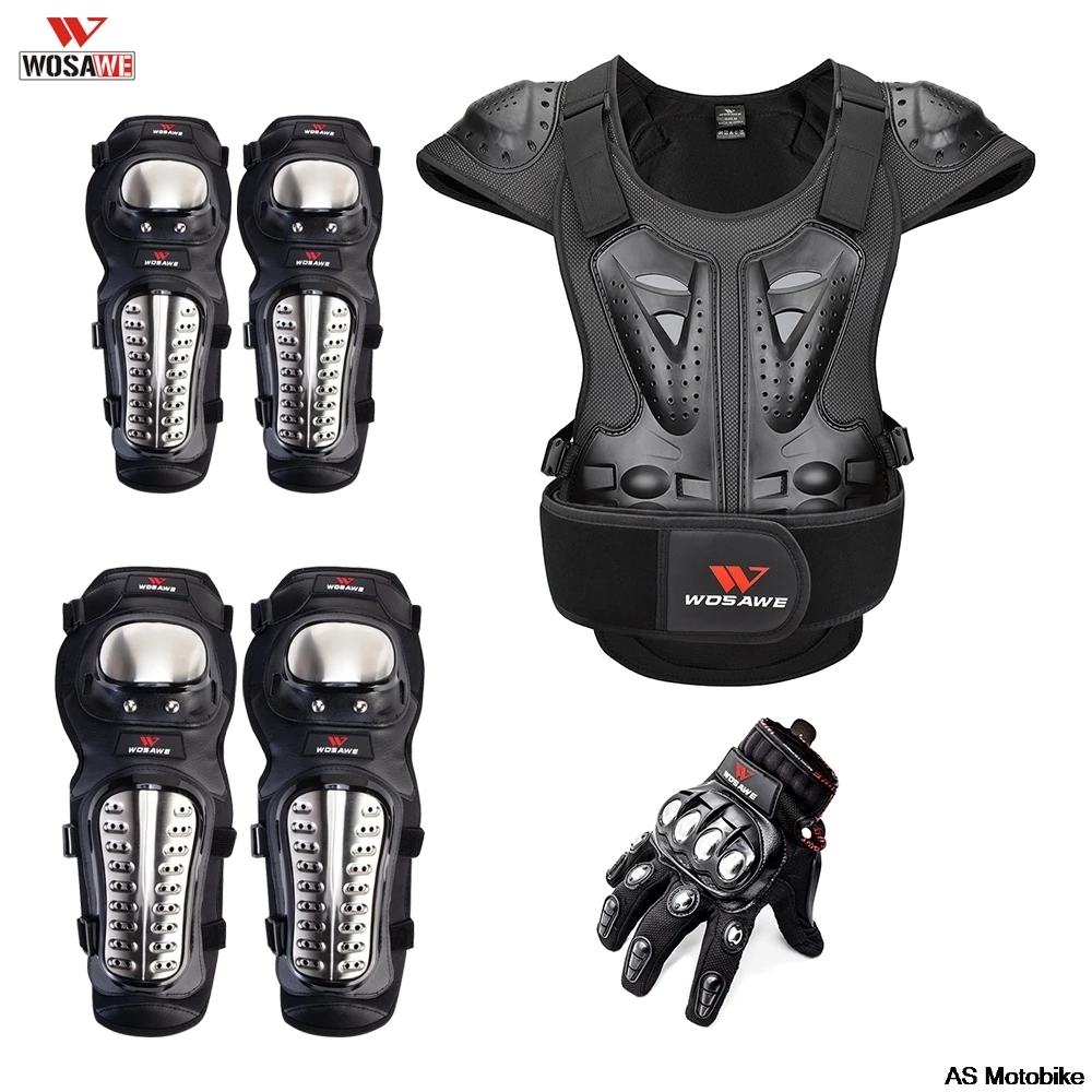 

WOSAWE Motorcycle Knee Pads Guards Cuirassier Elbow Racing Off-Road Protective Safety Gears Race Brace Sports Cycling Guard