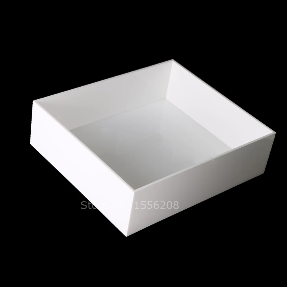 

White Acrylic Sundries Storage Tray Lucite Fruits Candies Teabag Trays For Various Storage Multipurpose Usage Box
