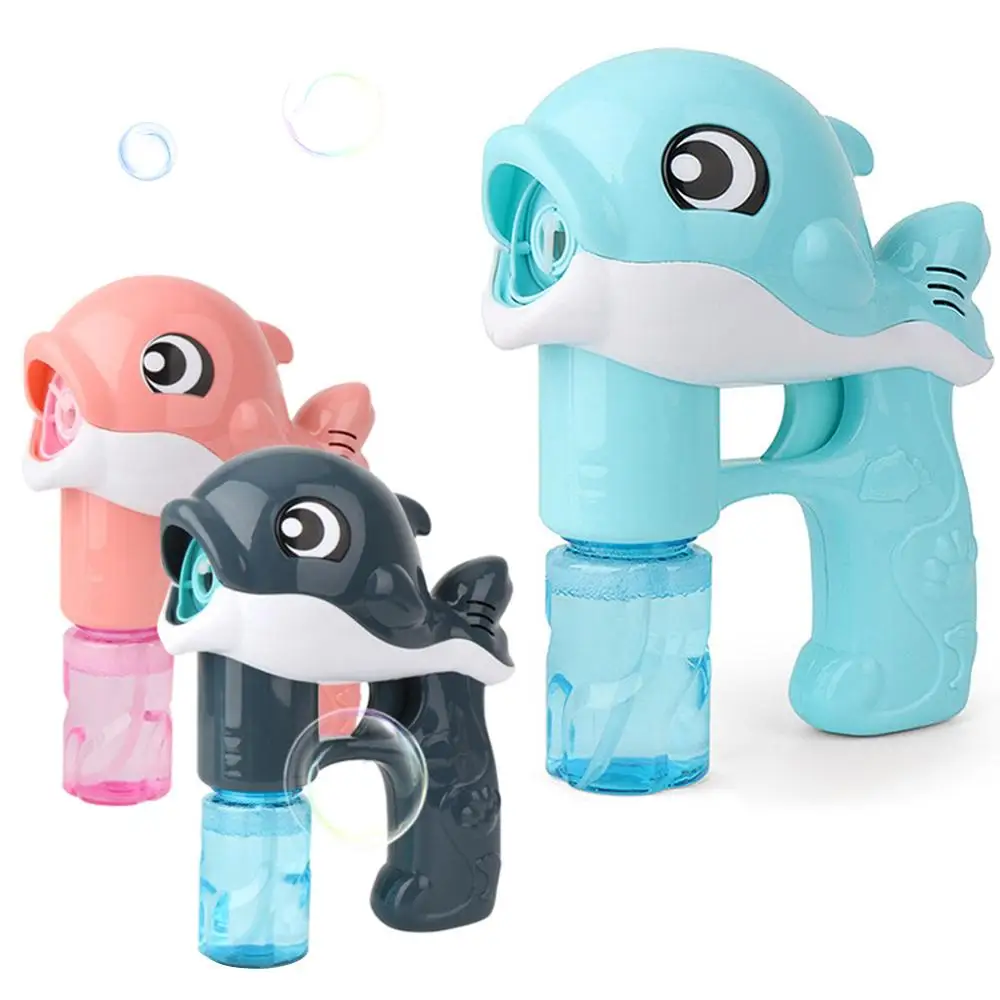 Automatic Dolphin Bubble Machine Cartoon Summer Toy Outdoor with Lights