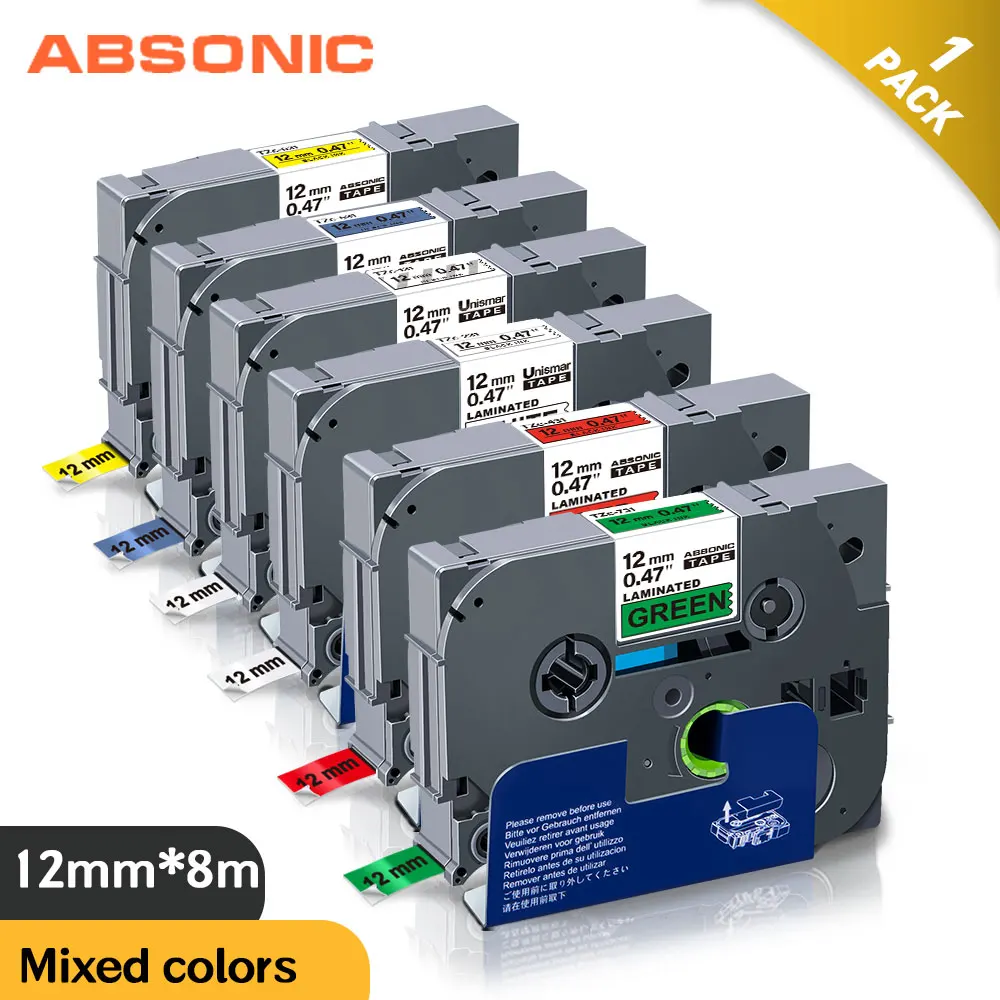 Absonic 6 мм 12 лента для маркировки Совместимость Брат TZe 211 131 231 431 531 631 731 p касания