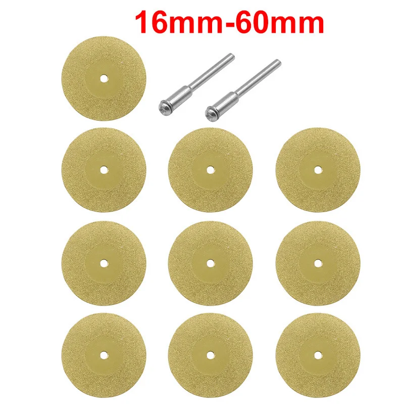 10Pcs/set 16-60mm Diamond Grinding Wheel Circular Cutting Grinding Disc Diamond Discs for Drill Fit Rotating Tool LB88