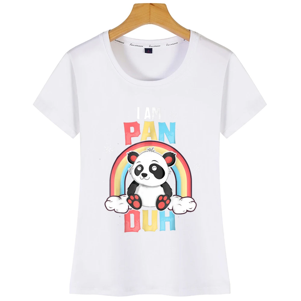 Женские топы футболка Im Pan Duh Panda Pansexual Pride Rainbow Lg модная короткая с