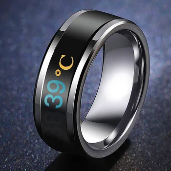 

NPKDS Temperature Ring Titanium Steel Emotion Emotion Feeling Smart Temperature Sensitive Ring Waterproof for Women Men