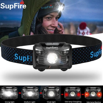 

Supfire LED Rechargeable Headlight Outdoor Sports Climbing Convenient To Carry Searchlight USB Fishing Camping Headlight Torch