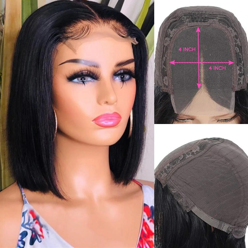

Ur Beauty 4X4 Straight Short BOB Wigs Human Hair Lace Front Wig Remy Brazilian Lace Front Human Hair Wigs