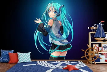 

[Self-Adhesive] 3D Hatsune Miku 405 Japan Anime Wall Paper mural Wall Print Decal Wall Murals Belly